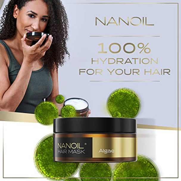 Nanoil Algae Hair Mask 300Ml - Professional Hair Regeneration Hydration Softness No More Dry Hair