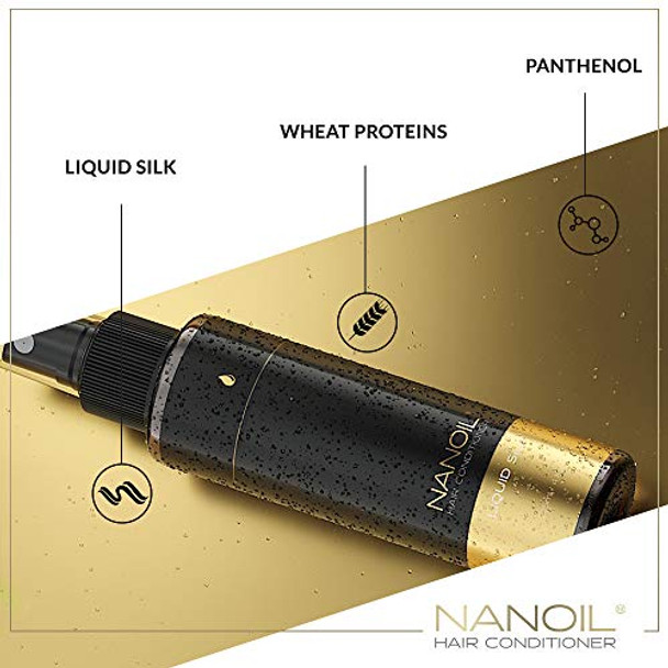 Nanoil Liquid Silk Hair Conditioner 125Ml - Bi-Phase Hair Conditioner Smoothness Softness Health Shine And Improved Hair Resilience