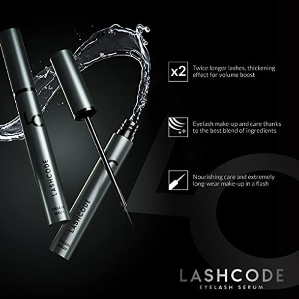 Nanoil Lashcode Eyelash Serum 5Ml - Serum For Faster Eyelash And Eyebrow Growth Nourishing Moisturizing And Thickening Effect