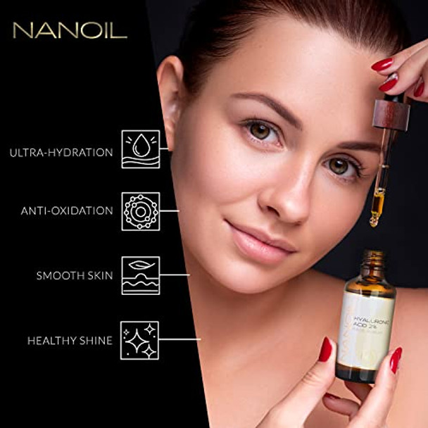 Nanoil Hyaluronic Face Serum 50Ml - Illuminating Smoothing & Ultra-Hydrating Face Serum With Hyaluronic Acid