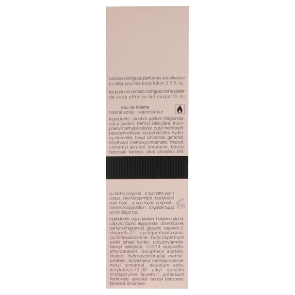 Narciso Rodriguez For Her Edt Set (Eau De Toilette 3.3 Fl. Oz + Edt Mini 0.33 Fl. Oz + Body Lotion 1.6 Fl. Oz)