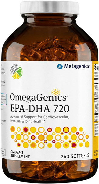 Metagenics - OmegaGenics EPA-DHA 720 Omega-3 Fish Oil Daily Supplement, 240 count