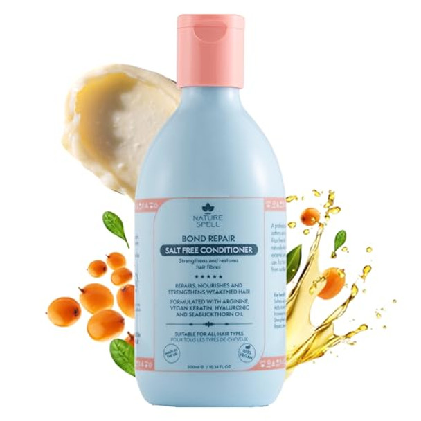 Nature Spell Bond Repair Conditioner Sulfate & Paraben Repairs & Nourishes Weak Strands With Vegan Keratin & Hyaluronic Acid Color Safe For All Hair Types Vegan 10.14 Fl Oz