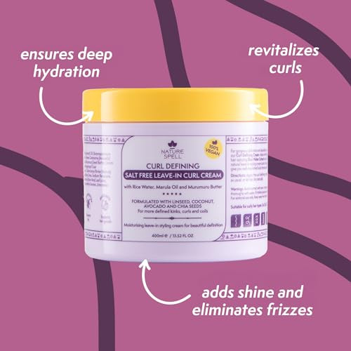 Nature Spell Curl Enhancing Haircare Collection Includes Shampoo And Conditioner Hair Mask & Leave-In Curl Cream Nourishes & Strengthens Hair