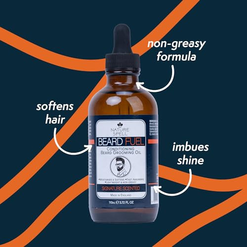 Nature Spell Beard Growth Oil For Men Promotes Thicker Fuller Facial Hair With Argan Jojoba & Castor Oils Xl 3.72 Fl Oz