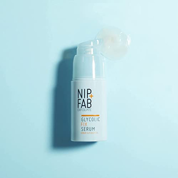 Nip + Fab Glycolic Acid Fix Serum For Face With Aloe Vera Aha Anti-Aging For Fine Lines And Wrinkles Refine Minimize Pores Skin Toning 1.01 Ounce
