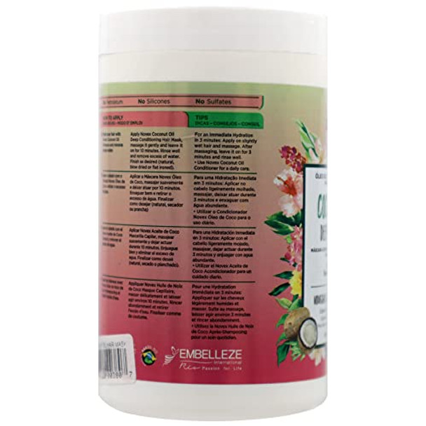 Novex Coconut Oil Hair Mask With Pure 100% Organic Coconut Oil 14 Oz Jar