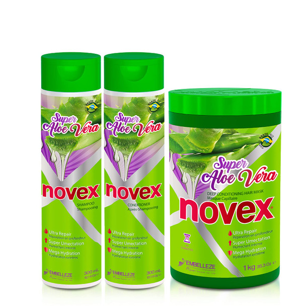 Novex Shampoo 10.1Oz + Conditioner 10.1Oz + Mask 35Oz Set