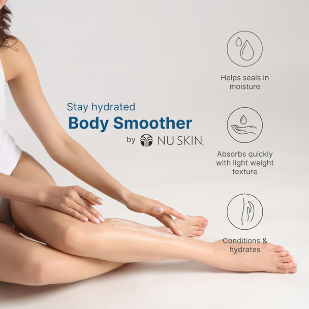 Nu Skin Body Smoother Luxurious Moisture-Locking Body Lotion With Aloe Vera Algae Extract Vitamins A And E For Optimal Skin Nourishment And Hydration Quick-Absorbing Formula 8.4 Fl Oz 1 Pack