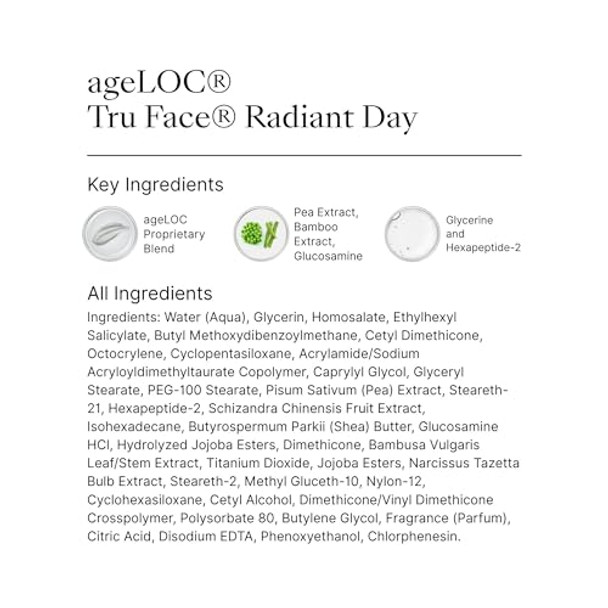 Nu Skin Ageloc Tru Face Radiant Day Daily Lightweight Moisturizer With Spf 22 For Smoother Youthful Look Peptide & Botanical Blend For Skin Texture & Tone 1.0 Fl Oz