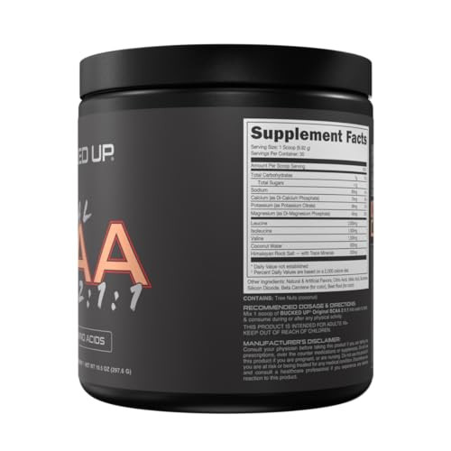 Bucked Up Original Bcaa 2:1:1 Branched Chain Essential Amino Acids - Supplement Powder - 100% Pure 2:1:1 Instantized Formula Pre/Post Workout 30 Servings (Apple Jacked Flavor)