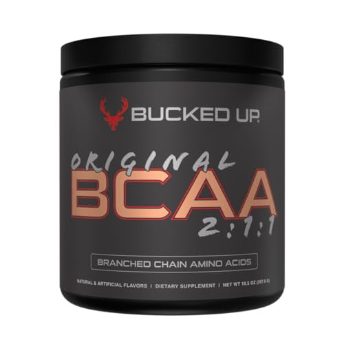 Bucked Up Original Bcaa 2:1:1 Branched Chain Essential Amino Acids - Supplement Powder - 100% Pure 2:1:1 Instantized Formula Pre/Post Workout 30 Servings (Peach Ring Flavor)
