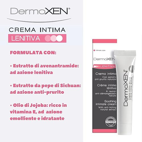 Dermoxen Lenitiva Soothing Intimate Cream For Women Hydrating Vulva Moisturizer For Dryness Redness & Irritation Intimate Hygiene Cream For Sensitive Skin 0.68 Fl Oz