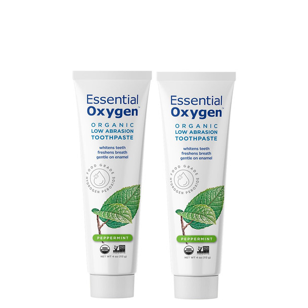 Essential Oxygen Br Organic Toothpaste For Whiter Teeth Fresher Breath Happier Gums Tooth Sensitivity Peppermint 4 Ounce (Pack Of 2)