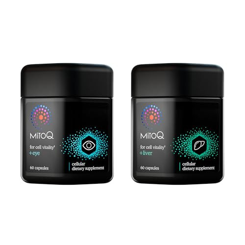 Mitoq +Liver & +Eye Bundle: Advanced Antioxidant Supplements For Metabolism Detox & Blue Light Protection Supports Liver Health Eye Vitality & Natural Detox (2 X 60 Capsules)