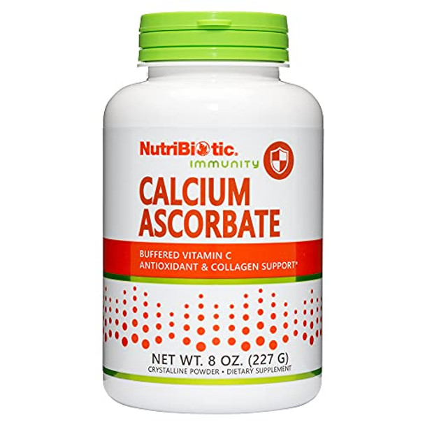 Nutribiotic - Calcium Ascorbate Vitamin C Powder 8 Oz Essential Antioxidant & Collagen Supplement Buffered With Calcium Non Acidic & Easier On Digestion Than Ascorbic Acid Gluten & Gmo