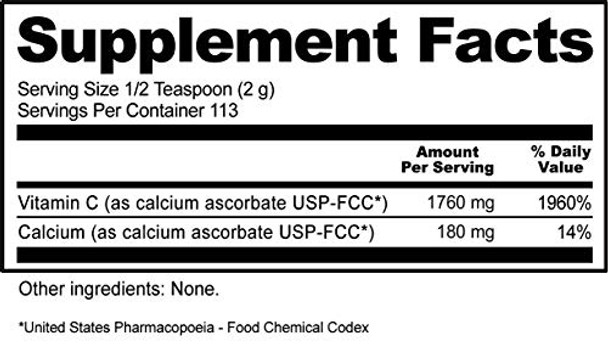 Nutribiotic - Calcium Ascorbate Vitamin C Powder 8 Oz Essential Antioxidant & Collagen Supplement Buffered With Calcium Non Acidic & Easier On Digestion Than Ascorbic Acid Gluten & Gmo