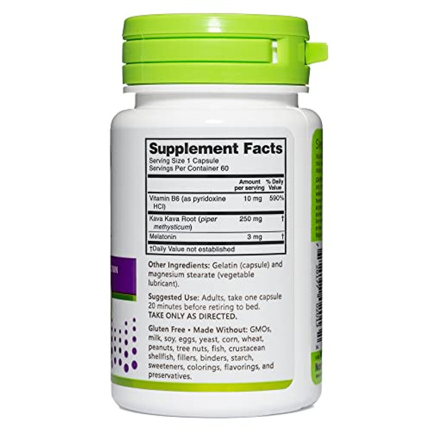 Nutribiotic – Metarest 60 Capsules 3 Mg Melatonin & 250 Mg Kava Root To Support Restful Sleep Highly Absorbable Drug- Sleep Support Gluten- & Made Without Gmos Or Preservatives