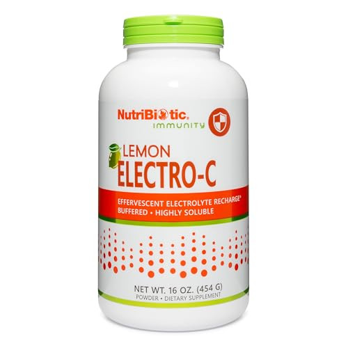 Nutribiotic - Lemon Electro-C Vitamin C & Electrolyte Powder 16 Oz 850 Mg Vitamin C Per Serving Effervescent Electrolyte Recharge Buffered & Highly Soluble Of Calories Gluten & Non-Gmo