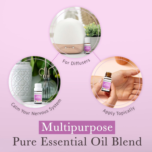 Pranarom - Stress Recovery Essential Oil Blend (5Ml) - Lavender Bergamot Clary Sage And Rose Geranium - 100% Pure Essential Oil For Diffusing And Wellness Usda And Ecocert Organic