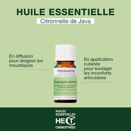 Pranarôm Huile Essentielle Citronnelle De Java Cymbopogon Winterianus Partie Aérienne Hect 10 Ml