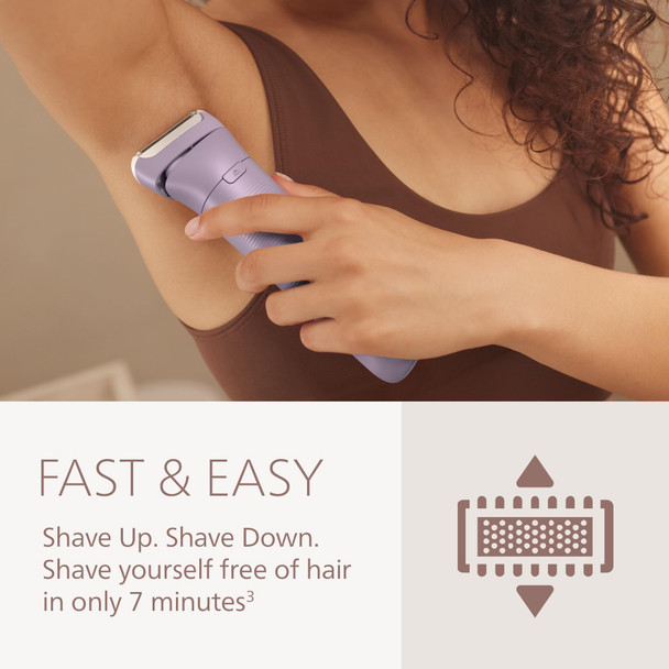 Philips Lady Shaver Series 8000 - Cordless Wet & Dry Electric Shaver 3-Blade Shaving System Flexible Shaving Head LED Light for Legs Body & Bikini 100 Mins. Runtime Model BRL149/00