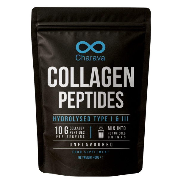 Charava Collagen Powder 400 Grams, Premium Bovine Collagen Peptides Powder - High Levels of The 8 Essential Amino Acids, Collagen Supplements, Halal & Kosher, Leading UK Brand