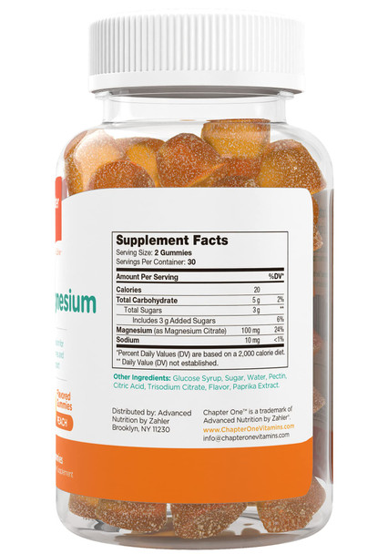 Zahler Chapter One Magnesium Gummies Great Tasting Magnesium for Kids Calm Kids Magnesium Magnesium Gummies for Women and Men Certified Kosher (Peach)