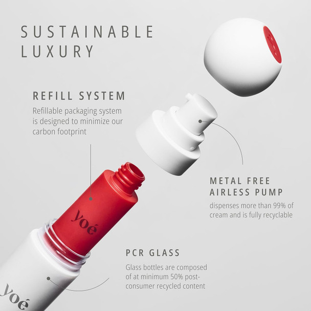 YOE Ympossible Cream Refill | Ultra-Nourishing Face Moisturizer | Age-Defying | Deep Hydration & Advanced Repair | Skin Barrier Support | EWG Verified, Vegan, Cruelty Free | 30ml / 1 fl