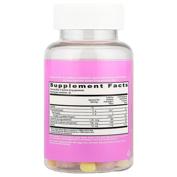 GummiKing Calcium + Vitamin D for Kids 60 Gummies