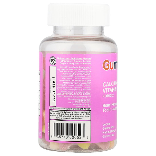 GummiKing Calcium + Vitamin D for Kids 60 Gummies