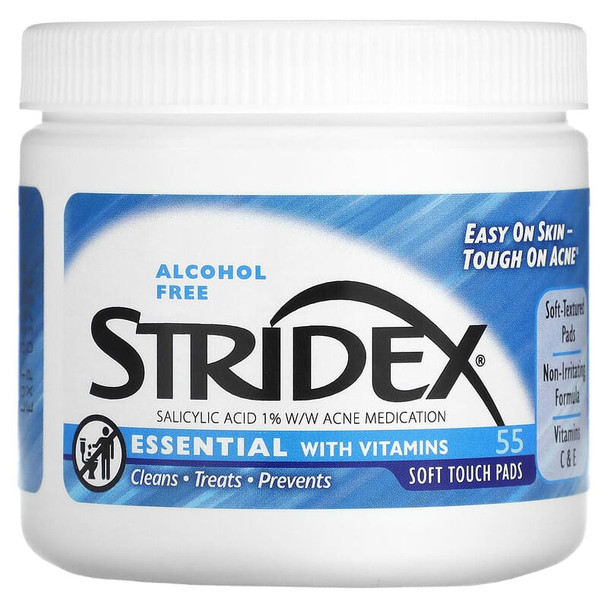 Stridex Essential with Vitamins, Alcohol Free 55 Soft Touch Pads