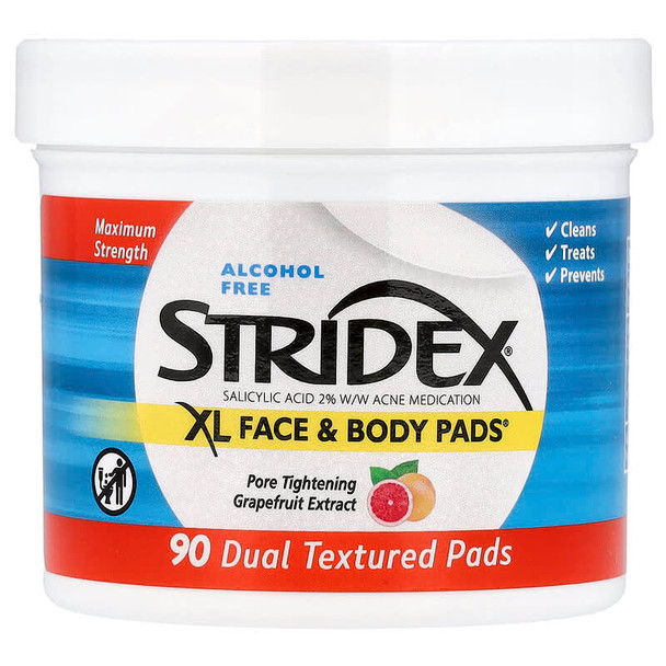 Stridex XL Face Body Pads 90 Count
