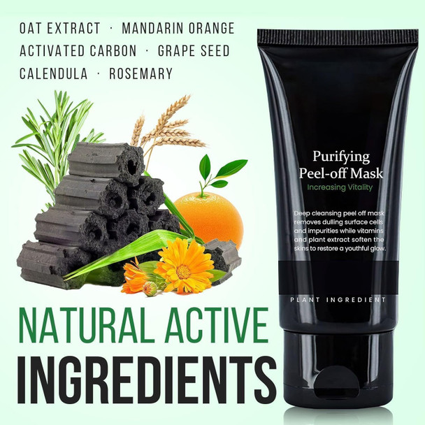 Charcoal Peel-Off Blackhead Remover Mask – Deep Cleansing Face Mask for Pores, Acne & Blackheads