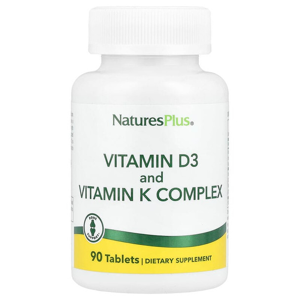 NaturesPlus Vitamin D3 and Vitamin K Complex 90 Tablets