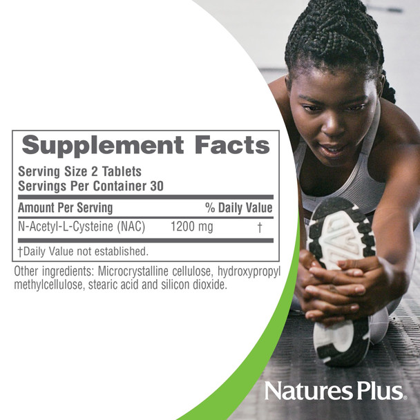 NaturesPlus PRO NAC 1200 mg - 60 Tablets - Crucial for Replenishing Glutathione - Non-GMO Vegan & Gluten Free - 30 Servings