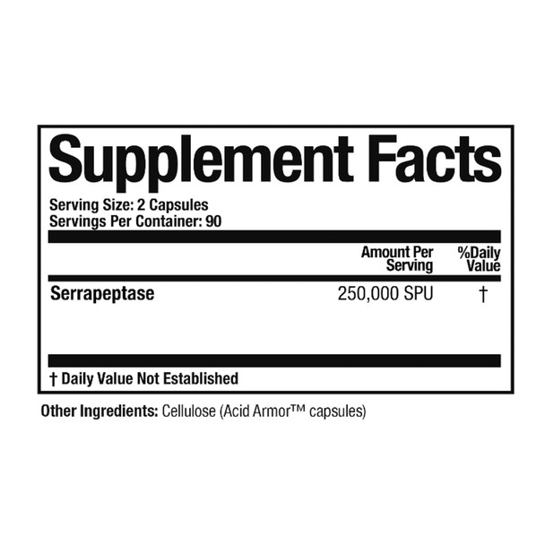 Arthur Andrew Medical Serretia Serrapeptase Formula for Muscle and Sinus Support 180 Capsules