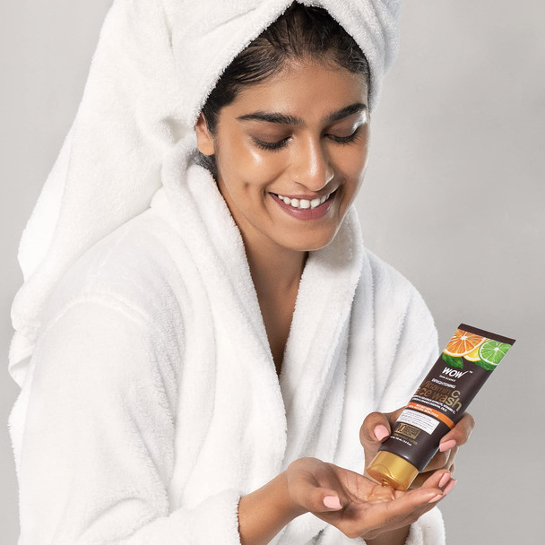 WOW Skin Science Vitamin C Face Wash - Deep Cleanser For Dry Oily Sensitive Skin & Acne Pore Minimizer, Exfoliating Daily Facial Wash - Sulfate Paraben Free 100ml by Glowrity