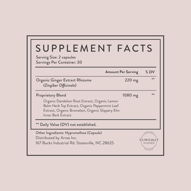 Arrae Fast-Acting Bloating Relief Digestive Enzymes  All Natural Bloat Gas & Indigestion Relief Capsules 60 Count