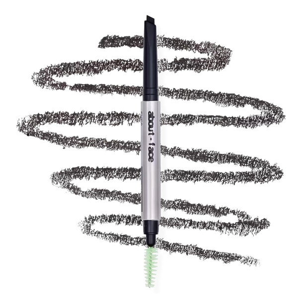 about-face Brow Artist – Long-Wear Brow Pencil with Built-In Spoolie – Clean, Vegan, Cruelty-Free – 0.007 oz