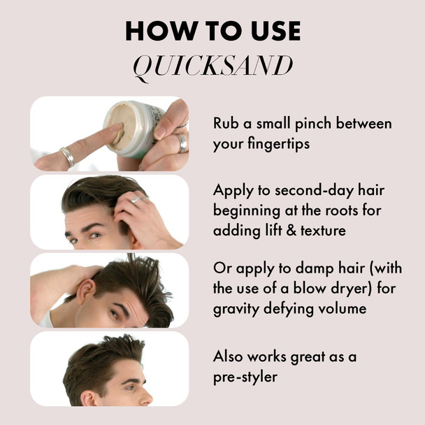 Hanz de Fuko Quicksand – Premium Men’s Hair Styling Wax & Dry Shampoo for a High Hold Ultra Matte Finish – Ideal Texture Product for Thin Thick and All Hair Types – 2 oz Travel Size