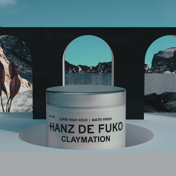 Hanz de Fuko Claymation – Premium Men’s Hair Styling Clay for a Super High Hold Matte Finish – Clay & Wax Hybrid Ideal Texture Product for Straight Wavy and Thick Hair Types – 2 oz Travel Size