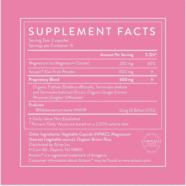 Arrae Constipation Relief Capsules – Gentle  Natural Bowel Support – Clinically Proven for Regularity & Comfort – Non-Stimulant Overnight Relief – 45 Capsules