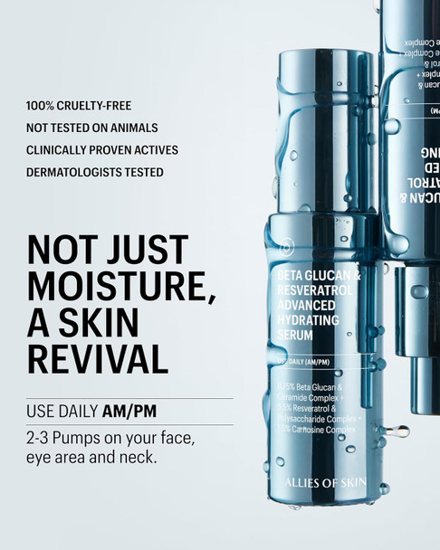 Allies of Skin Beta Glucan & Reservatrol Advanced Hydrating Serum - 1 Fl oz