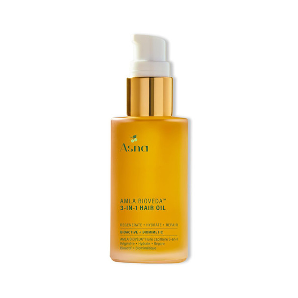 Asna Amla BioVeda 3-in-1 Hair Oil – Organic Hair & Scalp Serum, Bond Complex for Scalp Hydration, Frizz Control, & Hair Growth – Jasmine & Amla (2 oz)