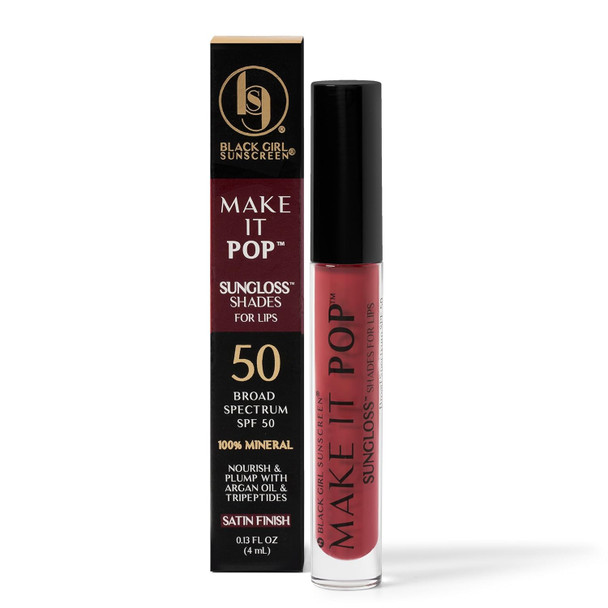 BLACK GIRL SUNSCREEN - Make It Pop Sungloss - Revolutionary Sun Protection and Gloss in One - SPF 50 - 0.13 fl oz