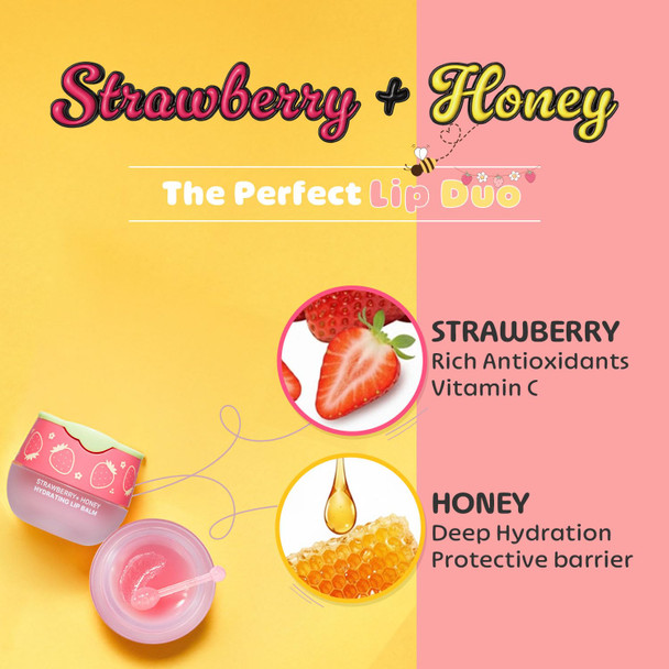 KSBC Look At Me Strawberry Honey Moisturizing Lip Balm Natural Ingredients Semi-Glossy Natural Pink Korean Skin Care Long-Lasting Moisture Gifts For Women (0.2 fl.oz.)
