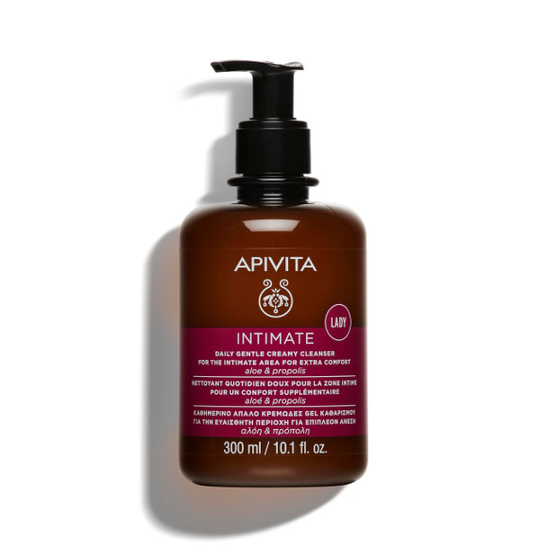 APIVITA Intimate Feminine Wash | pH-Balancing Gentle Creamy Cleanser  Aloe & Propolis 300 ml