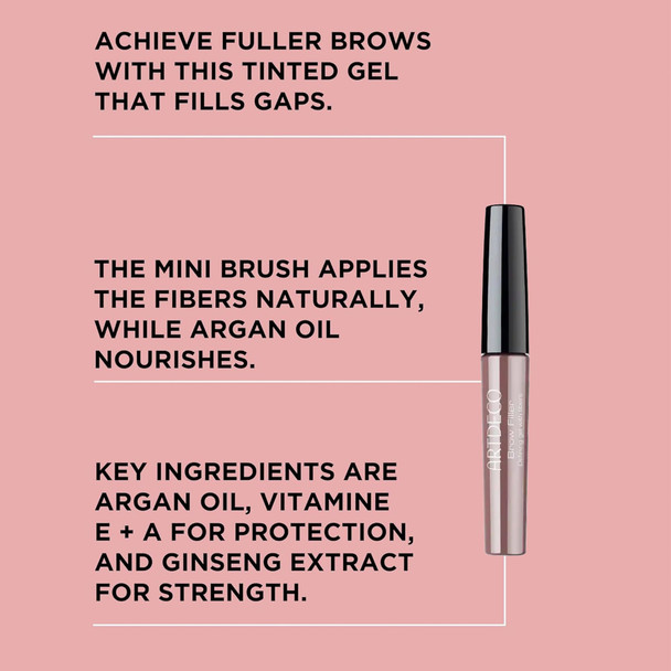 ARTDECO Brow Filler - Light Brown N°02 - Make Brows Fuller & Thicker - Tinted Gel Shapes Defines Brows & Fixes Them in Place - Mini Brush for Easy Application - Eyebrow Gel - Eye Makeup - 0.24 Fl Oz