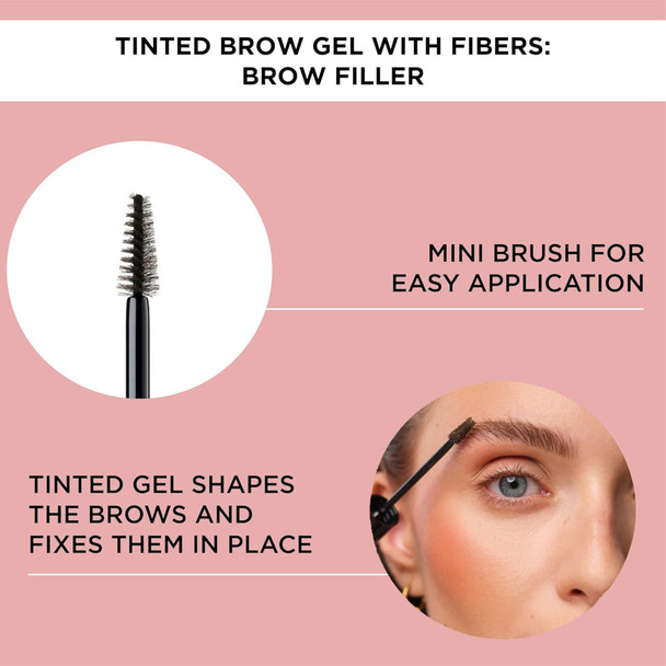 ARTDECO Brow Filler - Light Brown N°02 - Make Brows Fuller & Thicker - Tinted Gel Shapes Defines Brows & Fixes Them in Place - Mini Brush for Easy Application - Eyebrow Gel - Eye Makeup - 0.24 Fl Oz